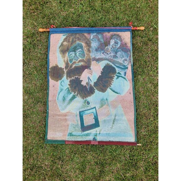 Vintage Tom Browning Wall Hanging Tapestry Christmas Decorations Hanging Santa - Picture 2 of 7